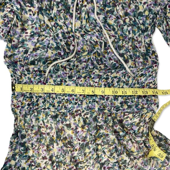 Isabel Marant Étoile Florise Smocked Floral Mini Dress – Green Multi - Picture 15 of 16